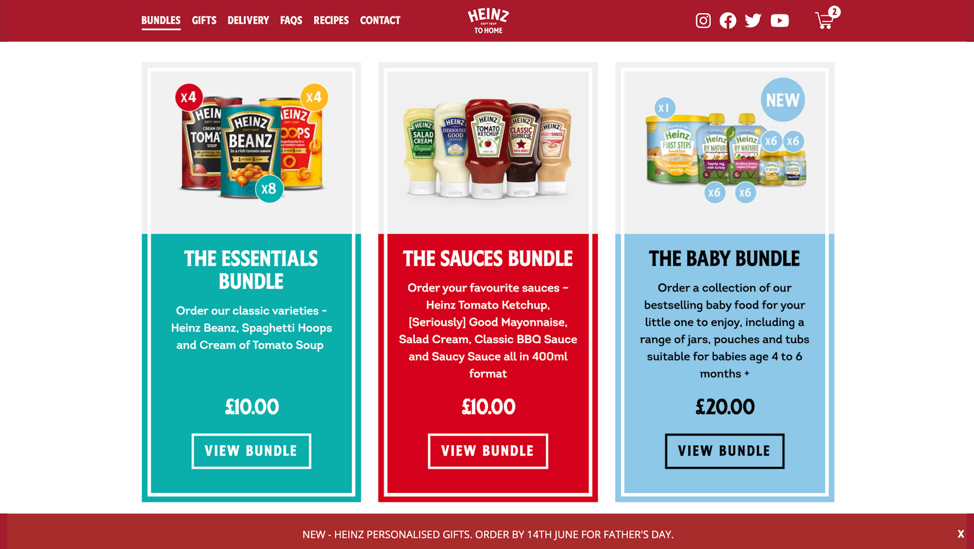 Three examples of the bundles from the Heinz to Home offering. 