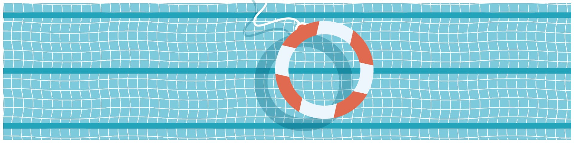 A rubber ring in a pool.