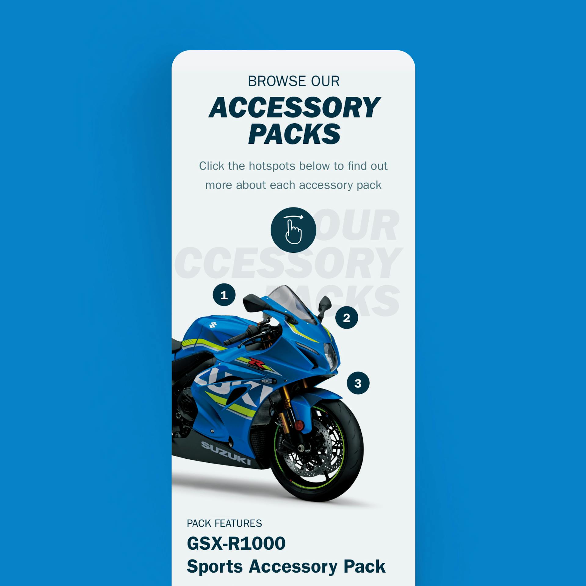 A Suzuki bike accessory product page