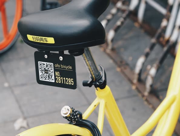QR codes unlocks on bicycles in China QR codes unlocks on bicycles in China