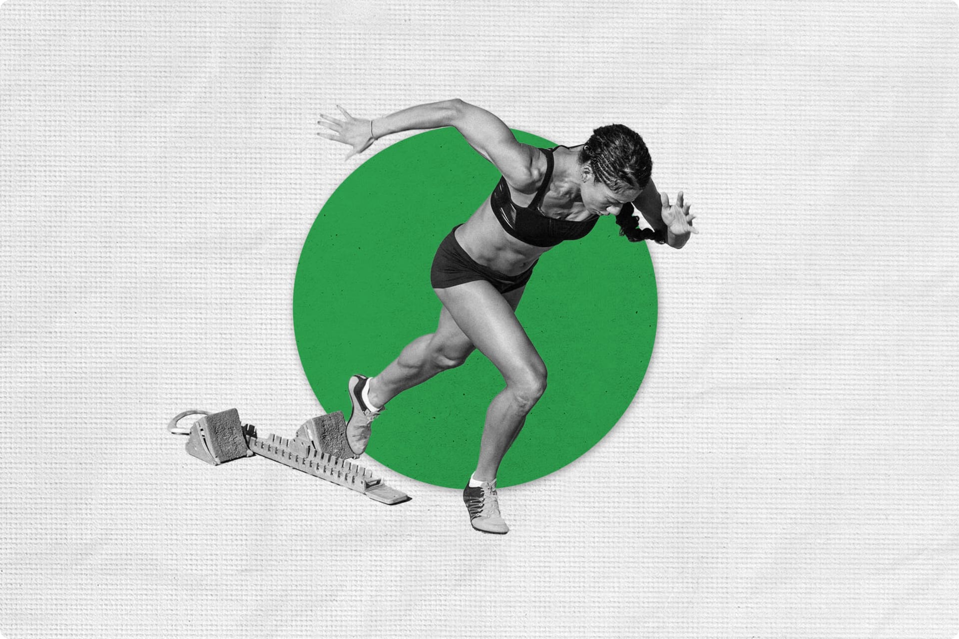 A person sprinting out of a block. A person sprinting out of a block.