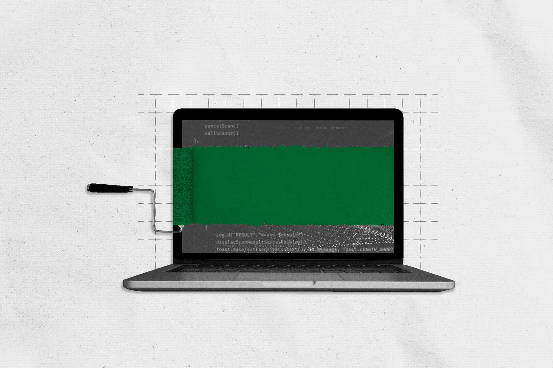 A laptop screen with a mechanical crank A laptop screen with a mechanical crank