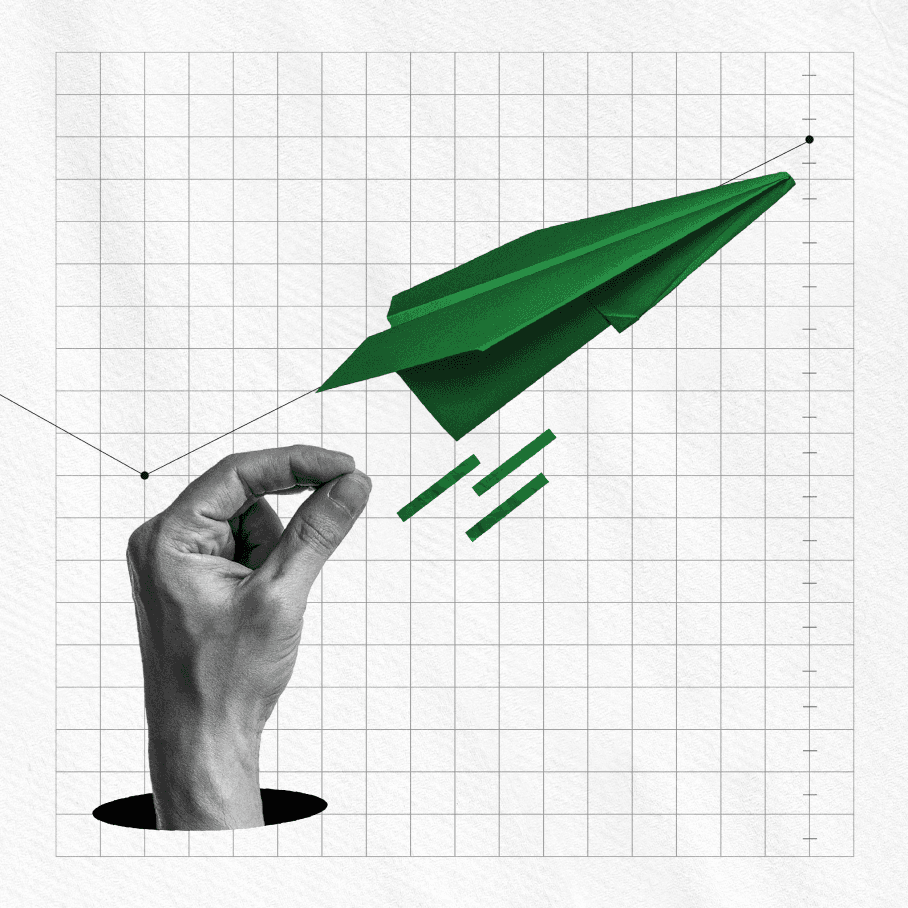 Image of a graph line splitting into two. Image of a graph line splitting into two.