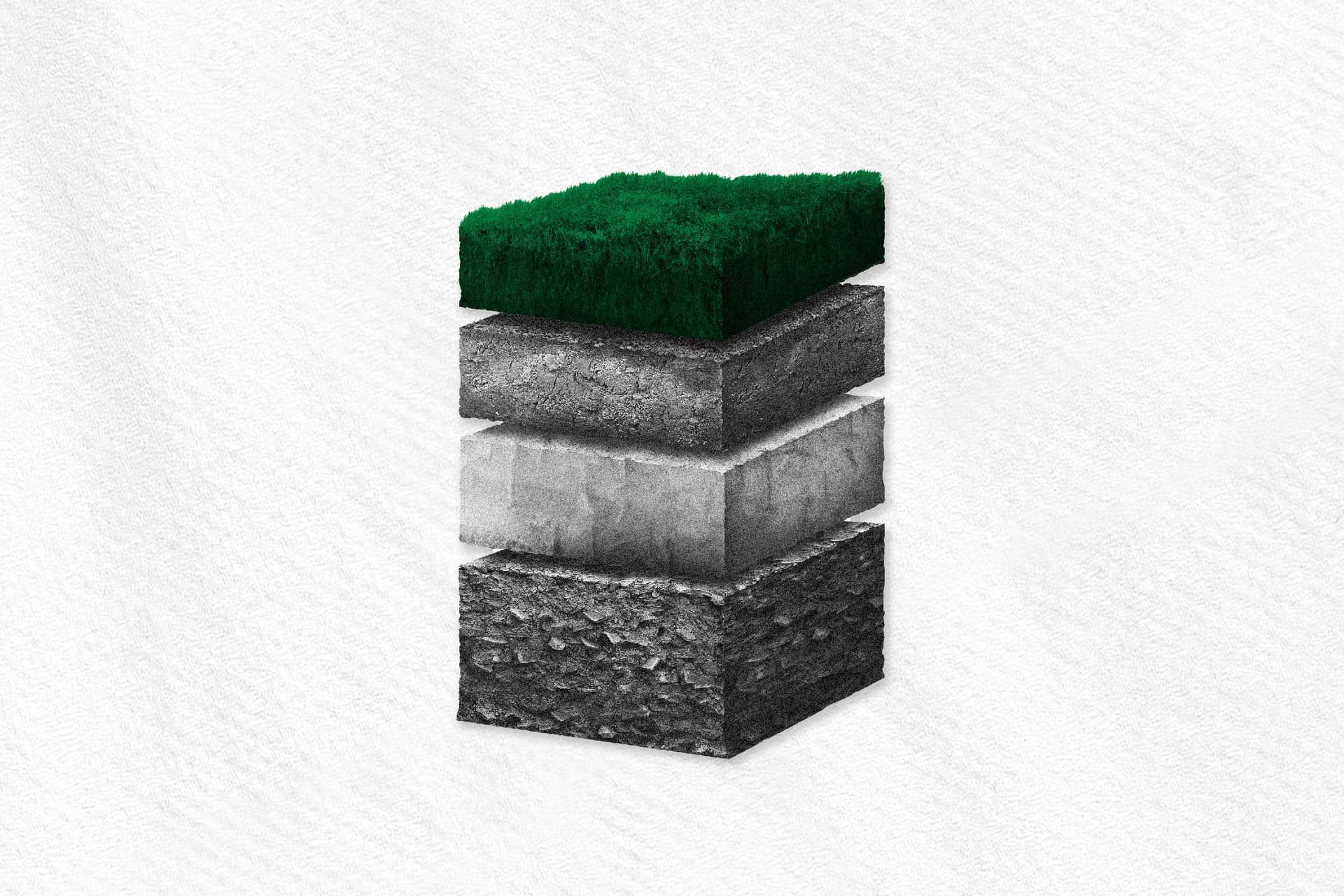 An image of layers of turf and soil An image of layers of turf and soil