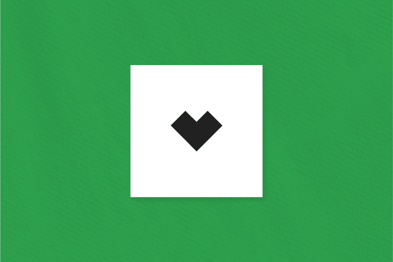 A heart in a square. A heart in a square.