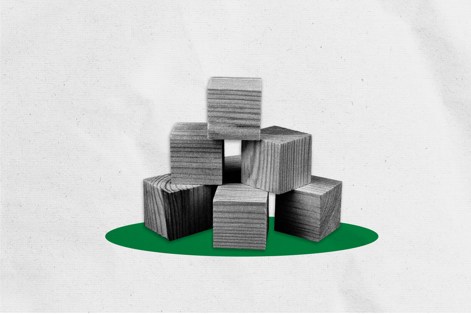 Wooden blocks stacked. Wooden blocks stacked.